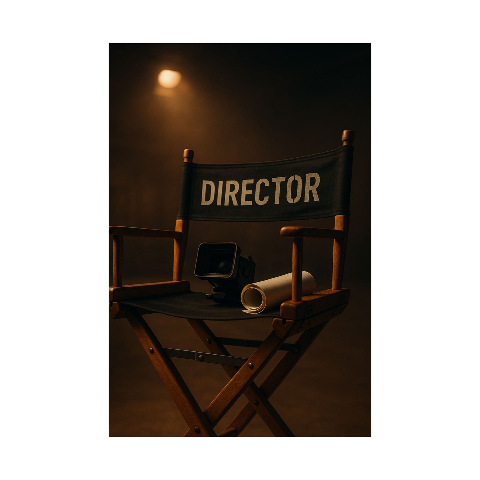 Director's Chair Art Print Poster, On Set Cinematic Studio Wall Art