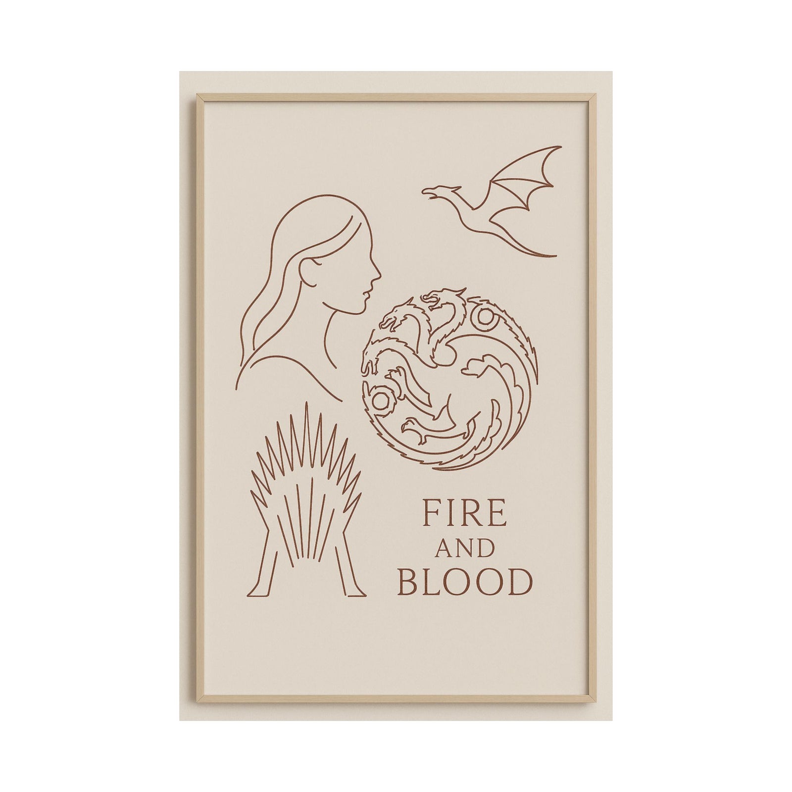 House Of The Dragon Minimalist Line Art Poster - Wall Art Print