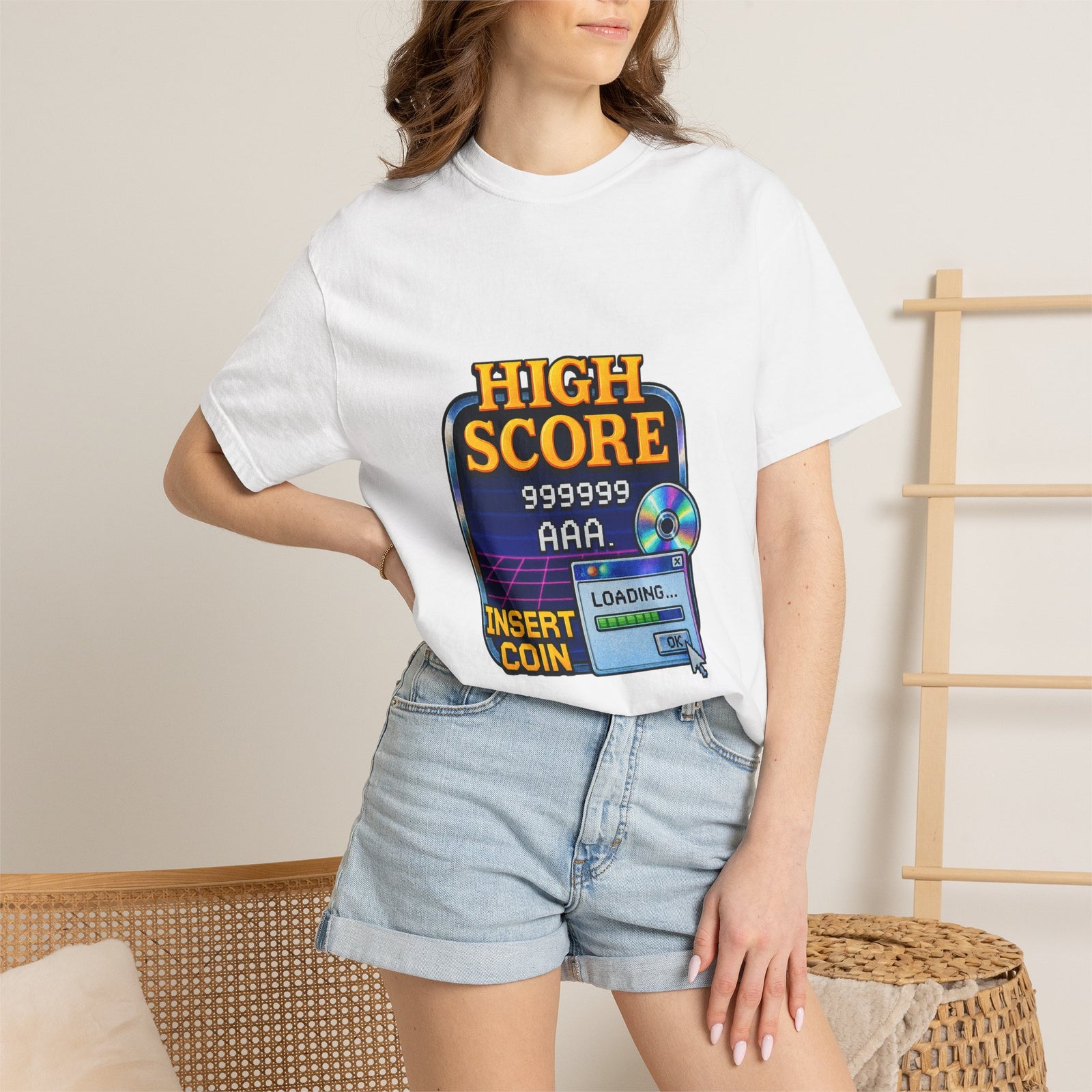 High Score Graphic Tee, Retro Arcade Coin-Op Screen