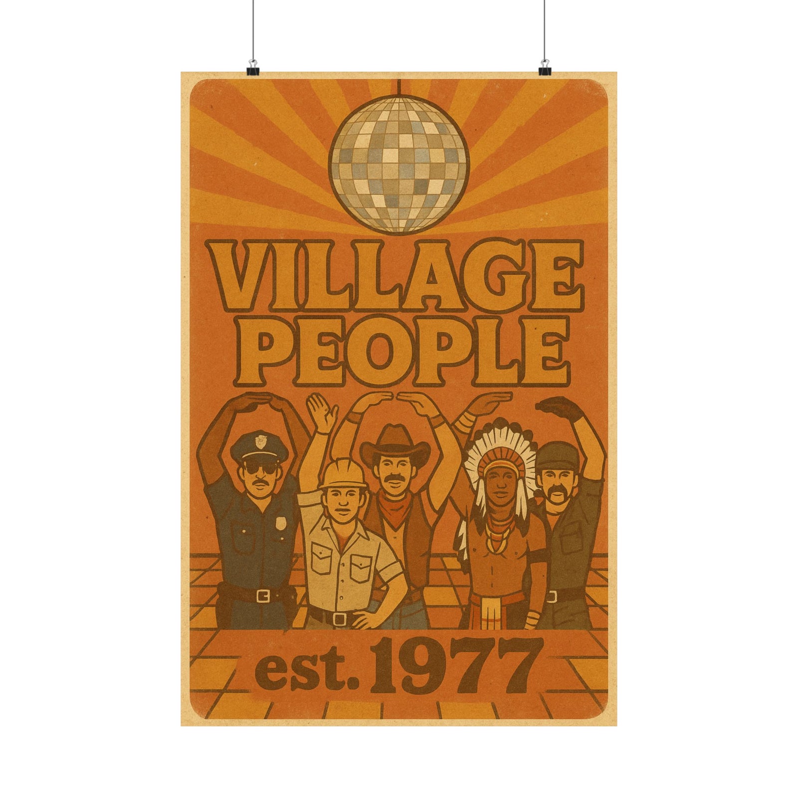 Village People Vintage / Retro Poster - Wall Art Print