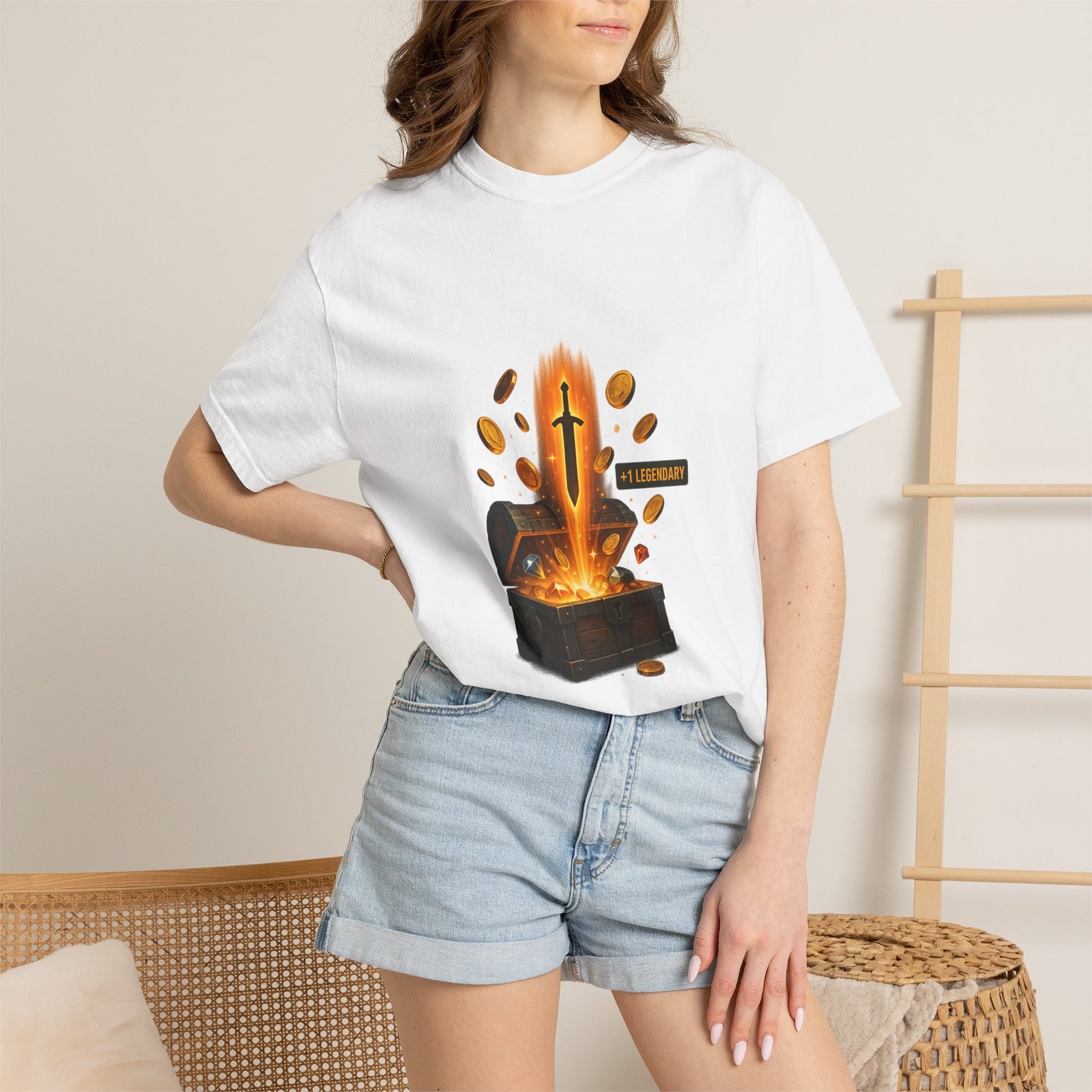 Legendary Loot Graphic Tee, Glowing Treasure Chest Drop