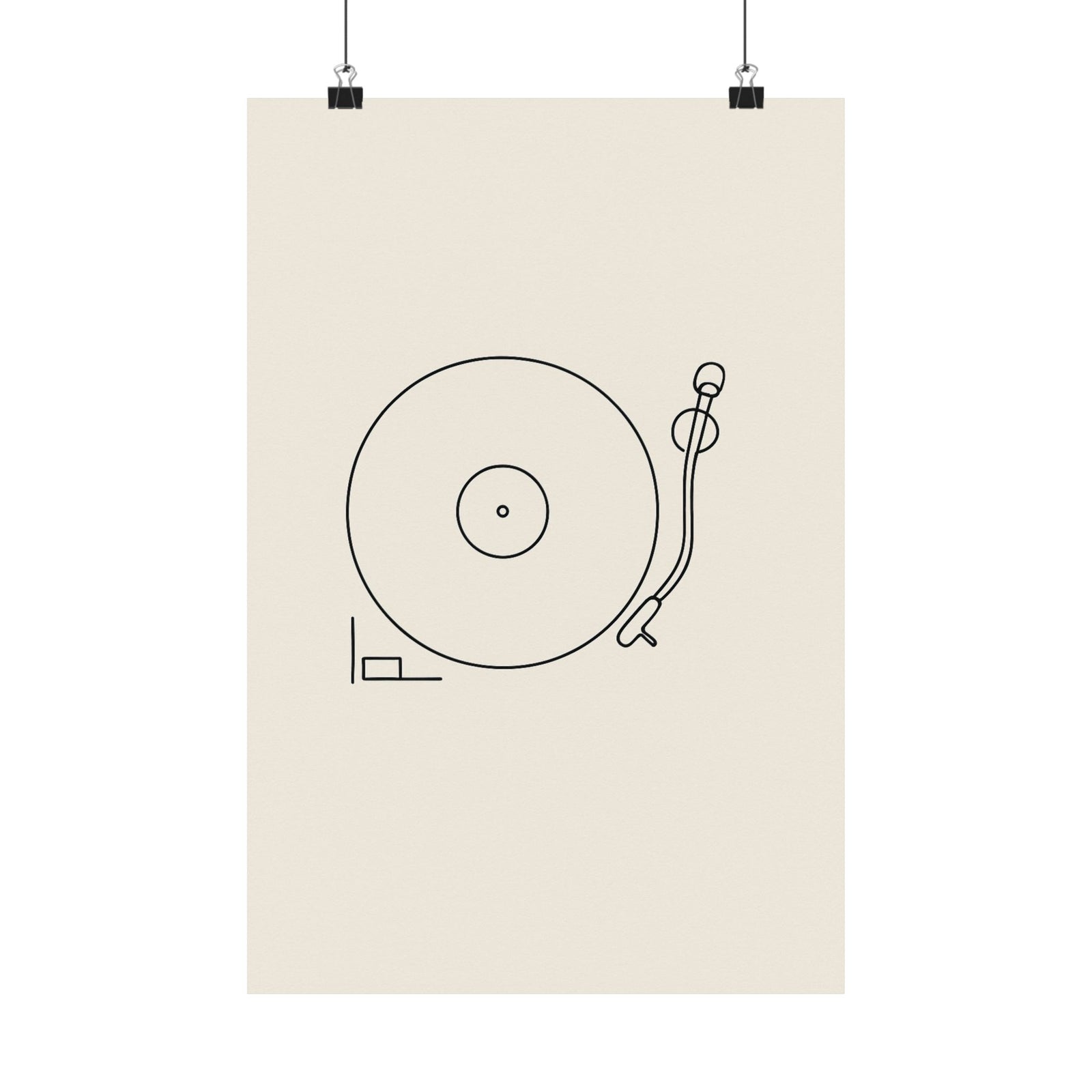 One-Line Turntable Art Print Poster, Minimal DJ Deck Sketch