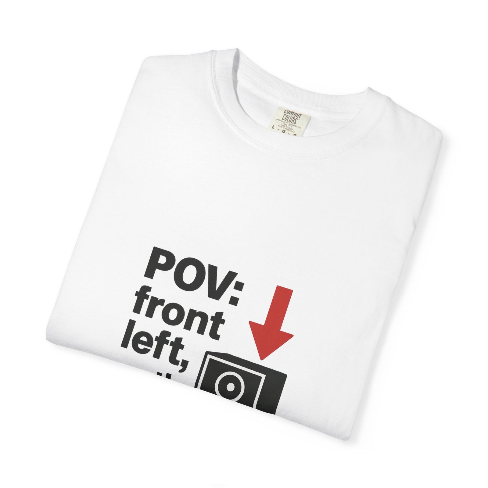 Front Left Bass Bin Graphic Tee, POV Rave Meme