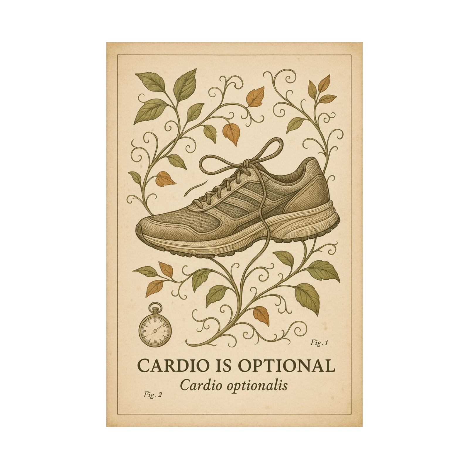 Running Shoe Botanical Art Print Poster, Vintage Specimen Humour